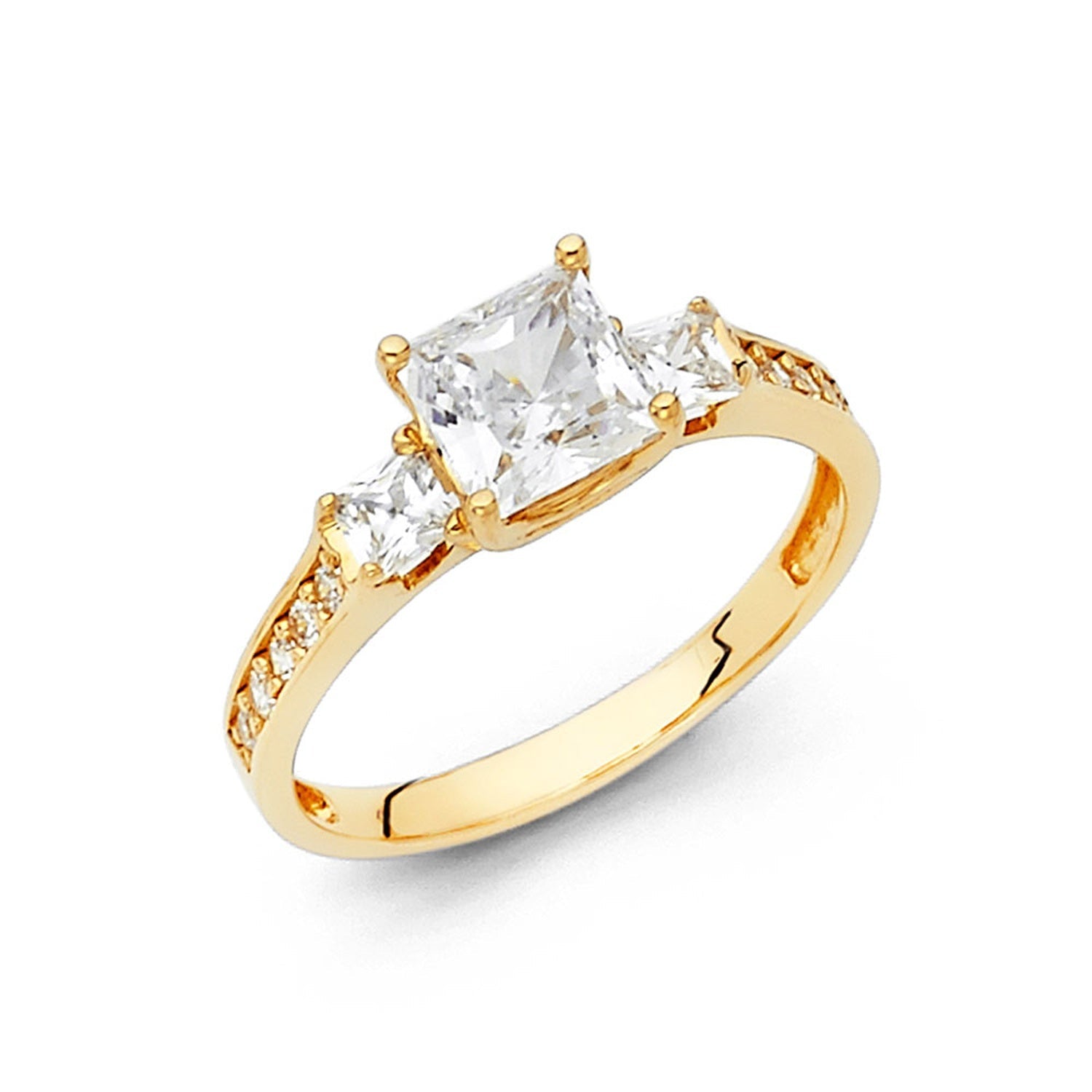 14KY PR CZ ENG RING W/PR SIDE