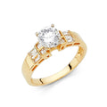 14KY RD CZ ENG RING W/PR BA SIDE