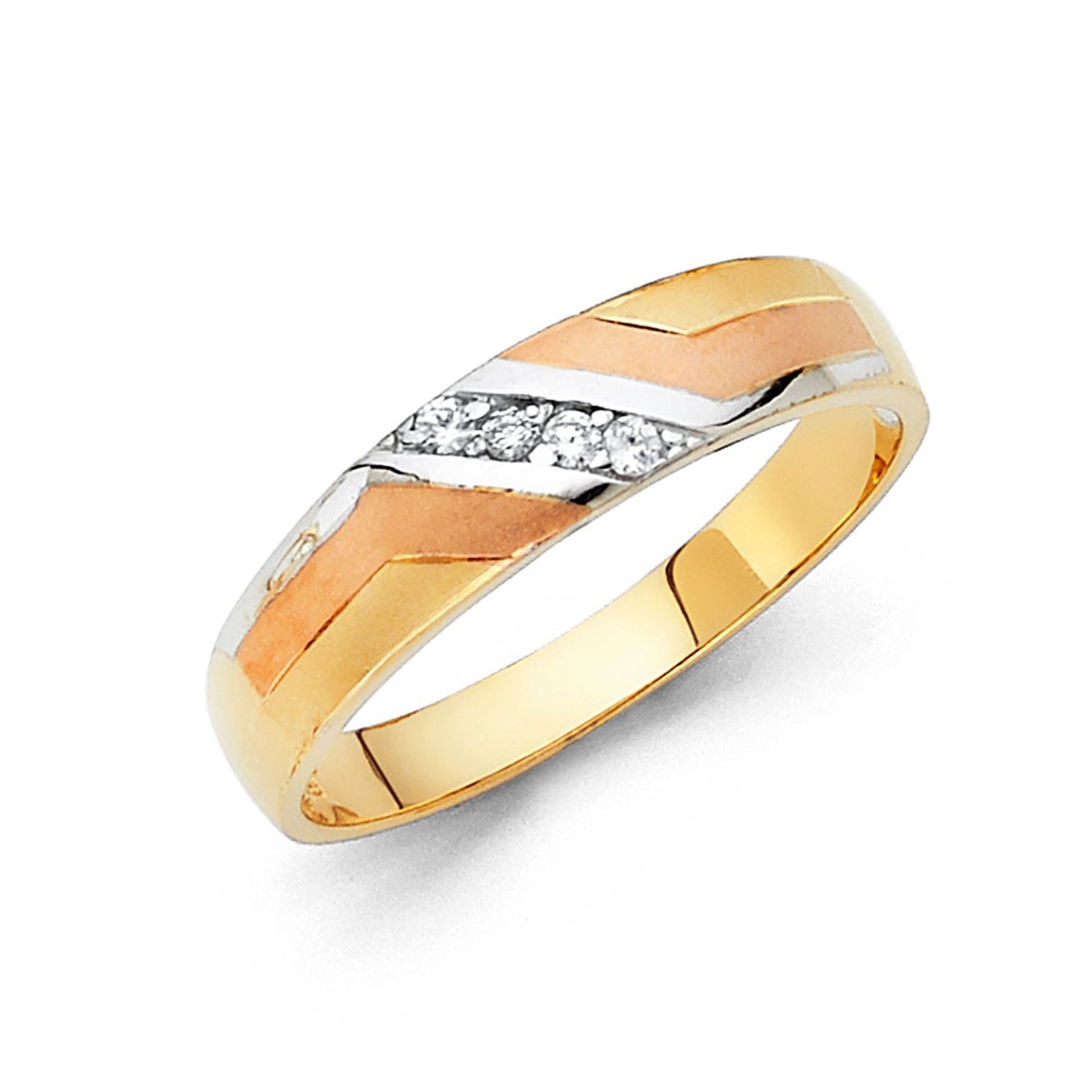 14K 3C MENS WED BAND (RG795)