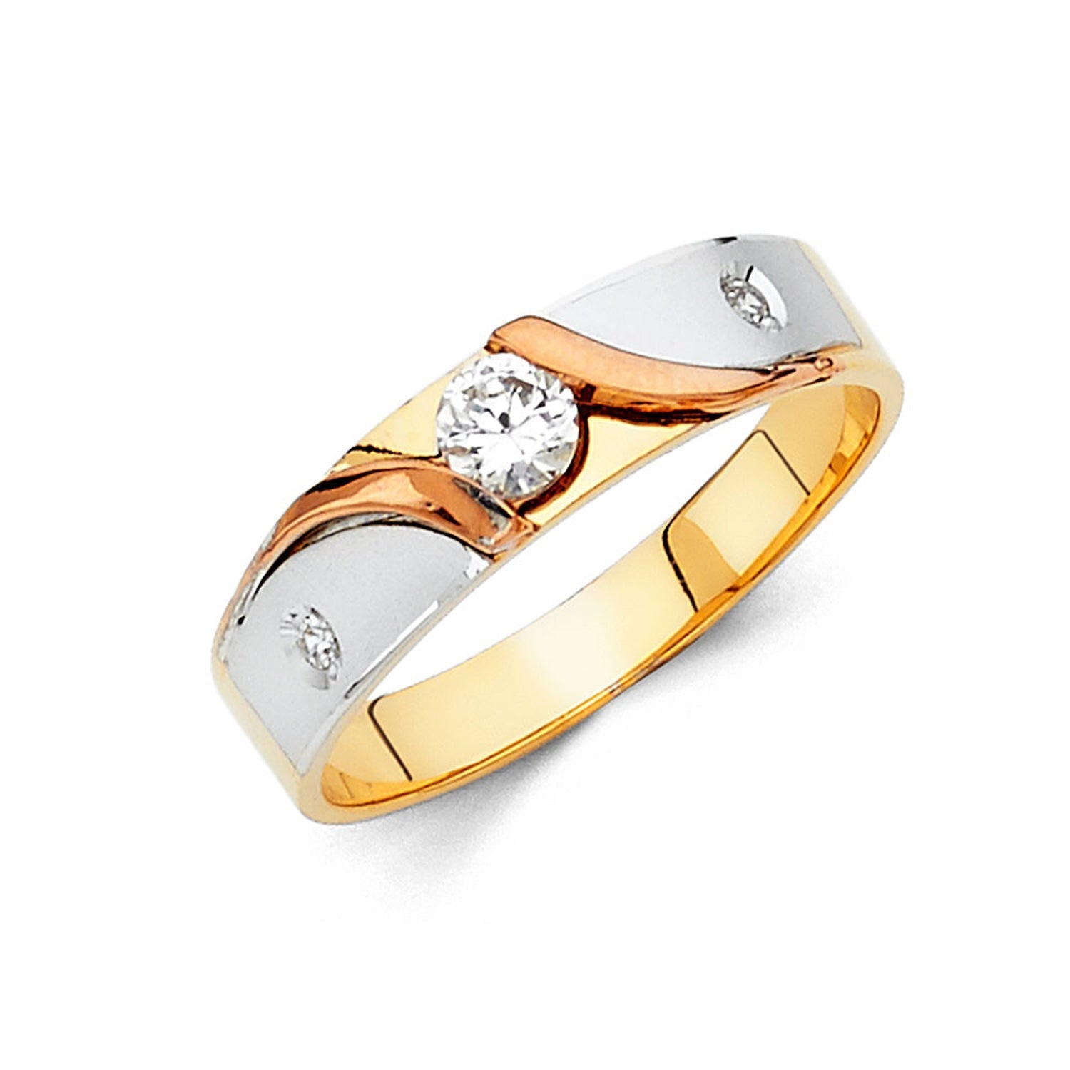 14K 3C MENS WED BAND (RG801)