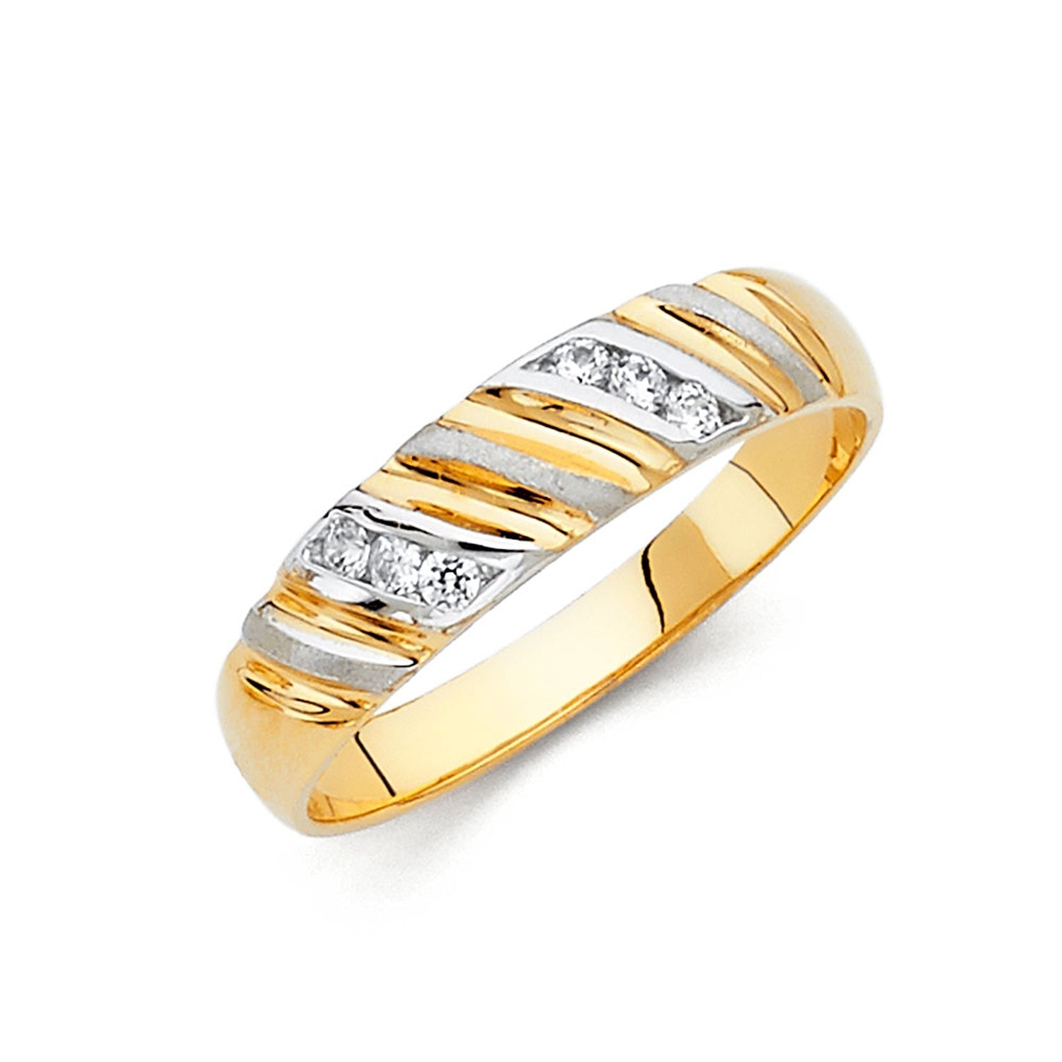 14K 2T MENS WED BAND