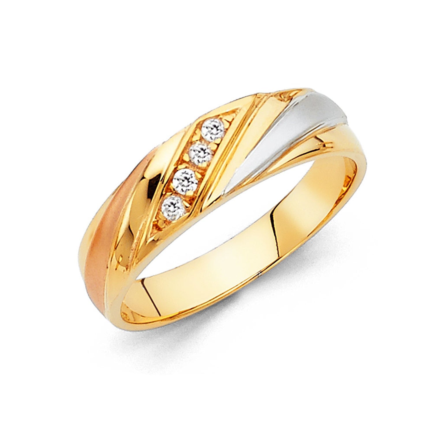 14K 3C MENS WED BAND