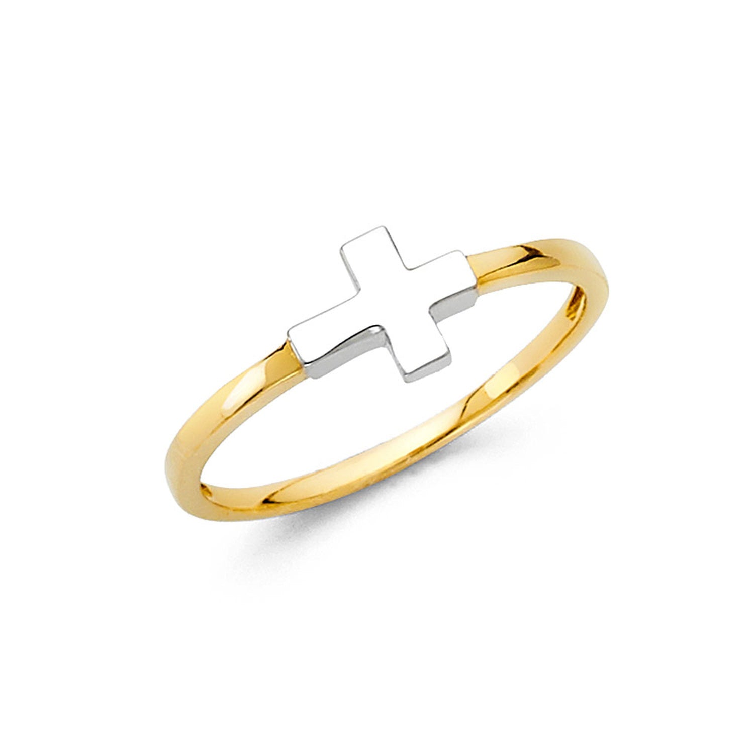 14K 2T CROSS RING