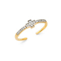 14K 2T CROSS CZ TOE RING