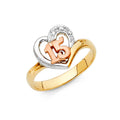 14K 3C 15YEARS HEART CZ RING