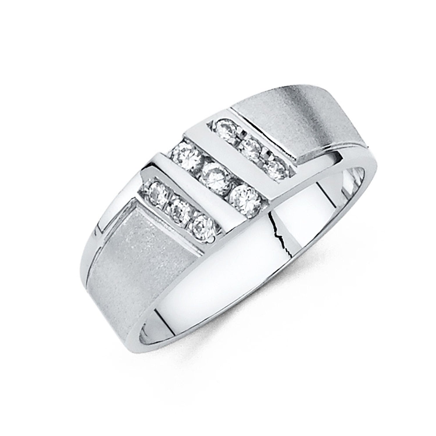 14KW CZ MENS WED BAND