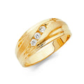 14KY CZ MENS WED BAND