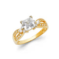 14KY CZ PR ENG RING