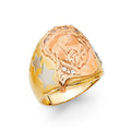 14K 3C CZ MENS RING