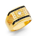 14KY CZ MENS RING w/Sapphire