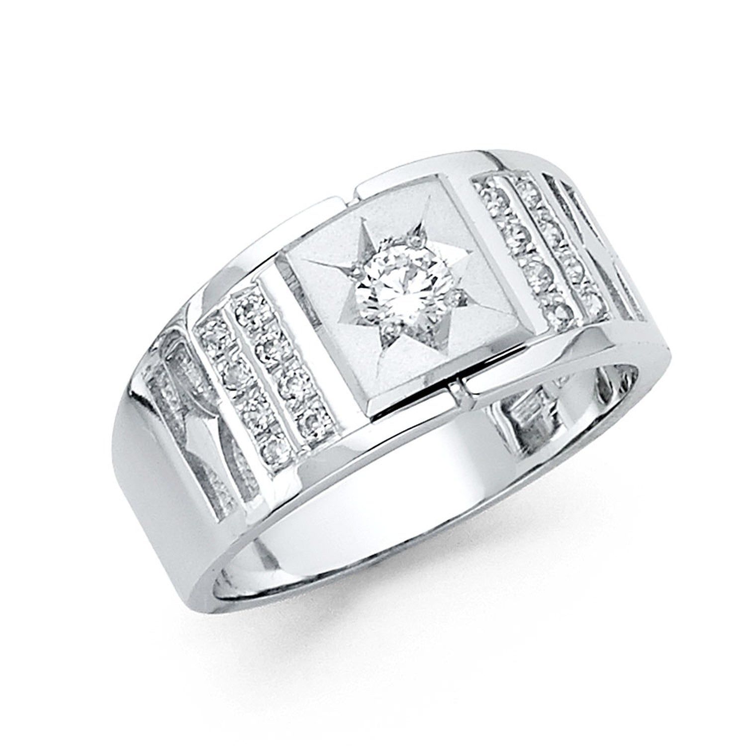 14KW CZ MENS RING