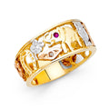 14K 3C LUCKY MENS RING
