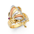 14K 3C CZ FANCY BUTTERFLY RING