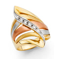14K 3C CZ FANCY RING