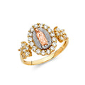 14K 3C CZ GUADALUPE RING