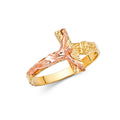 14K 2C CRUCIFIX RING