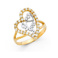 14K 2T CZ I LOVE YOU RING