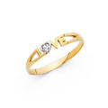 14K 2T CZ LOVE RING