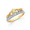 14K 2T CZ FANCY HEART RING