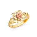 14K 2C FANCY FLOWER RING