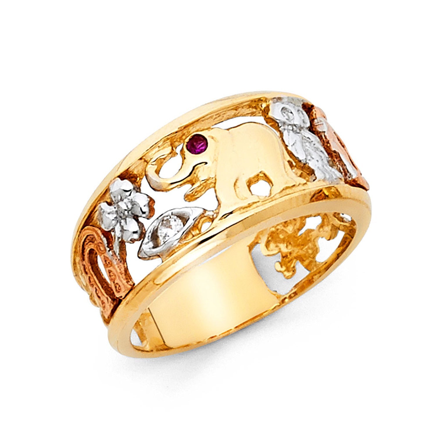 14K 3C LUCKY RING