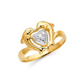 14K 2T FANCY DOLPHIN RING