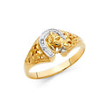 14K 2T LUCKY HORSESHOE RING