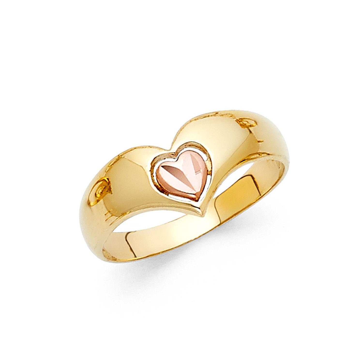 14K 2C FANCY HEART RING