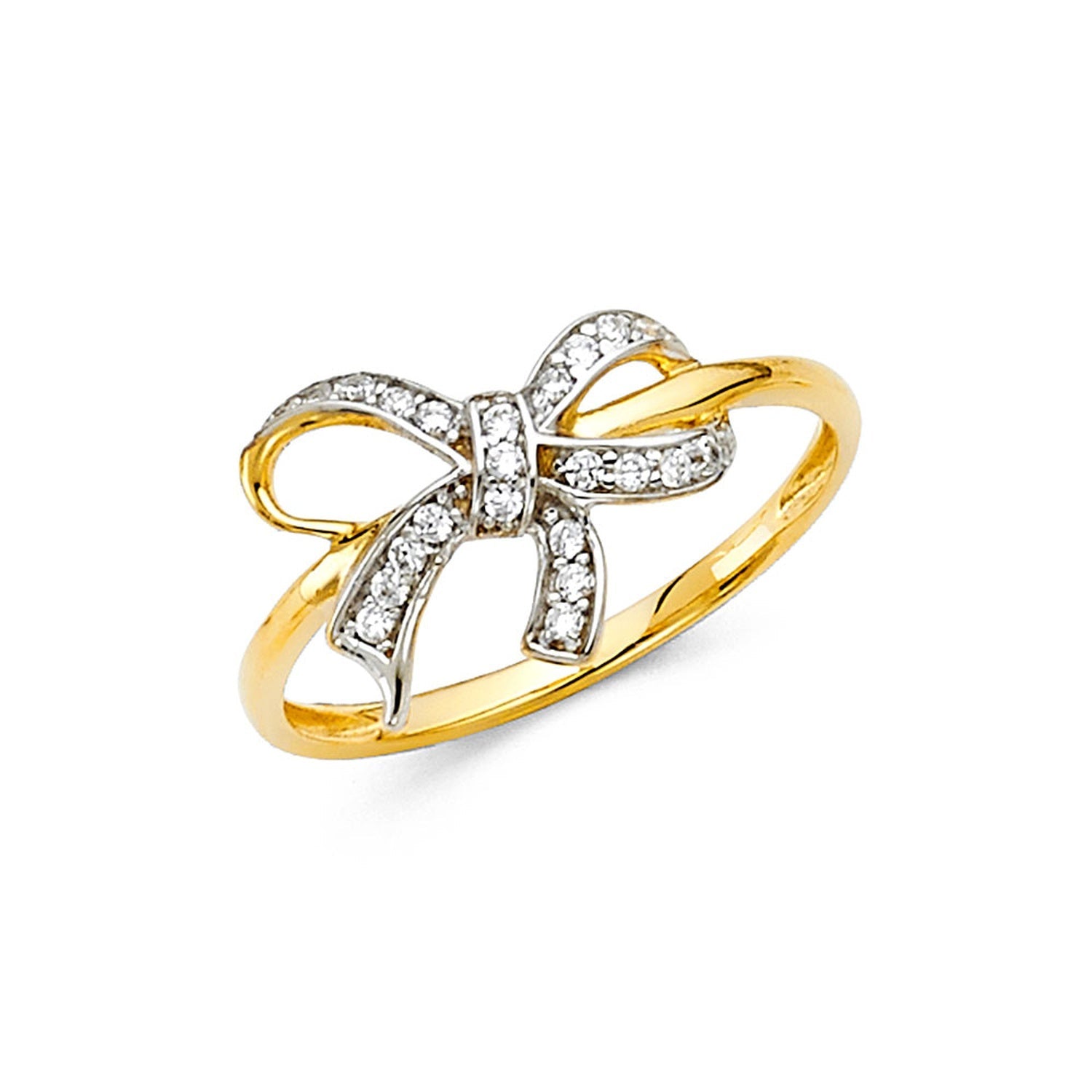 14KY 2T CZ FANCY RING