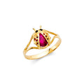 14KY CZ LADYBUG BABIES RING