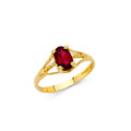 14KY CZ FEB BIRTH STONE BABIES RING