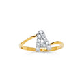 14K 2T CZ INITIAL RING M