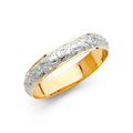 14K 2T 4MM ENGRAVE DOM WED BD  SZ 10