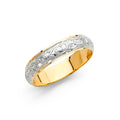 14K 2T 4MM ENGRAVE DOM WED BD  SZ 7