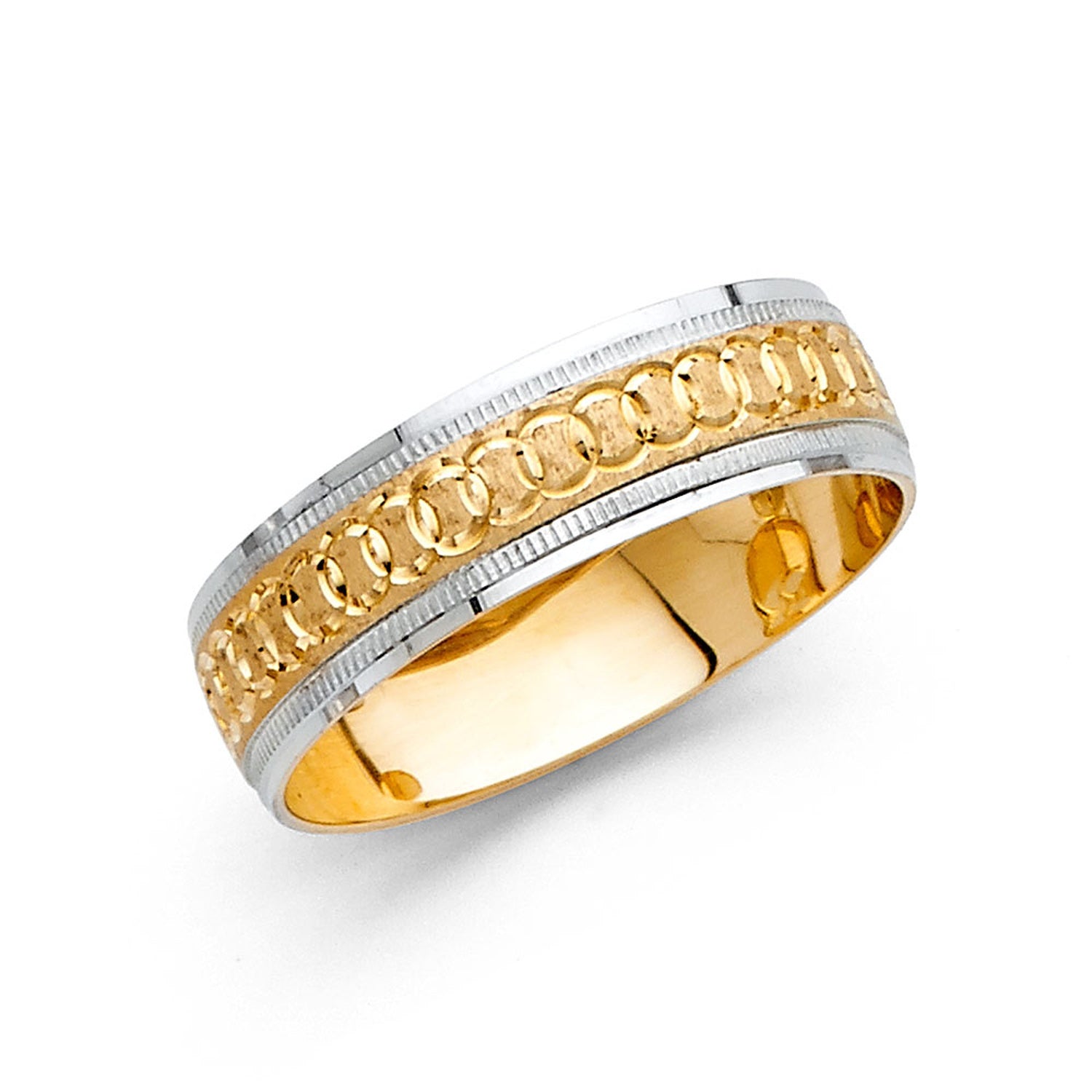 14K 2T 6MM DC WED BAND  SZ 10