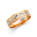 14K 3C 6MM DC WED BAND  SZ 10