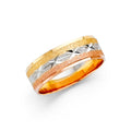 14K 3C 6MM DC WED BAND  SZ 7