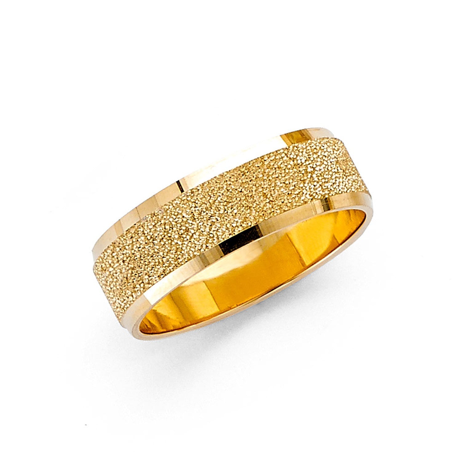 14KY 6MM F-CUT WED BAND  SZ 7