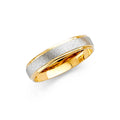 14K 2T 4MM F-CUT WED BAND  SZ 7