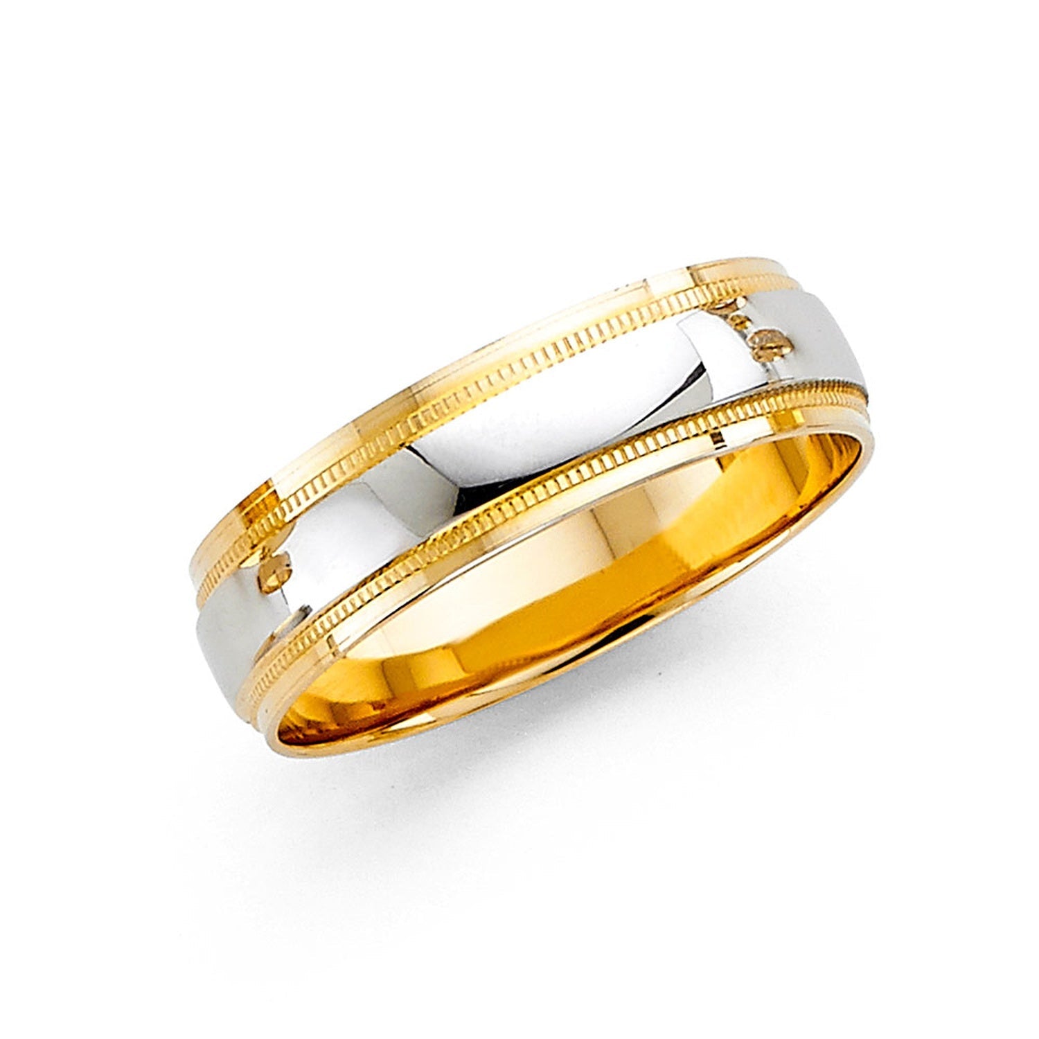 14K 2T 6MM WED BAND  SZ 10