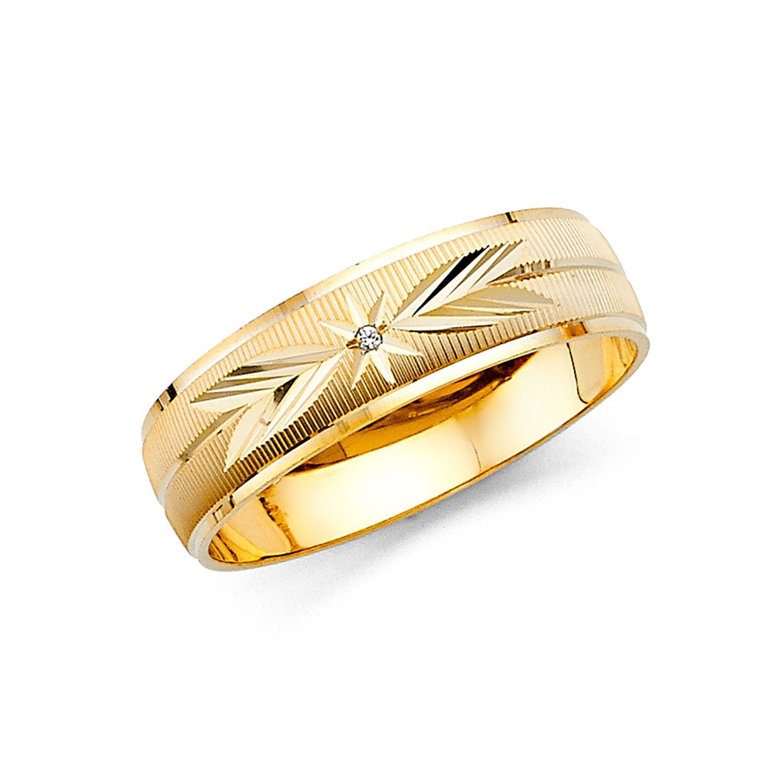 14K 2T MEN CZ WED BAND