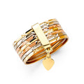 14K 3C 8MM 7DAYS BAND RING SZ 9