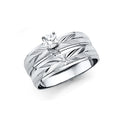 14KW LADIES CZ ENG RING