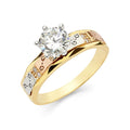 14K 3C CZ ENG RING