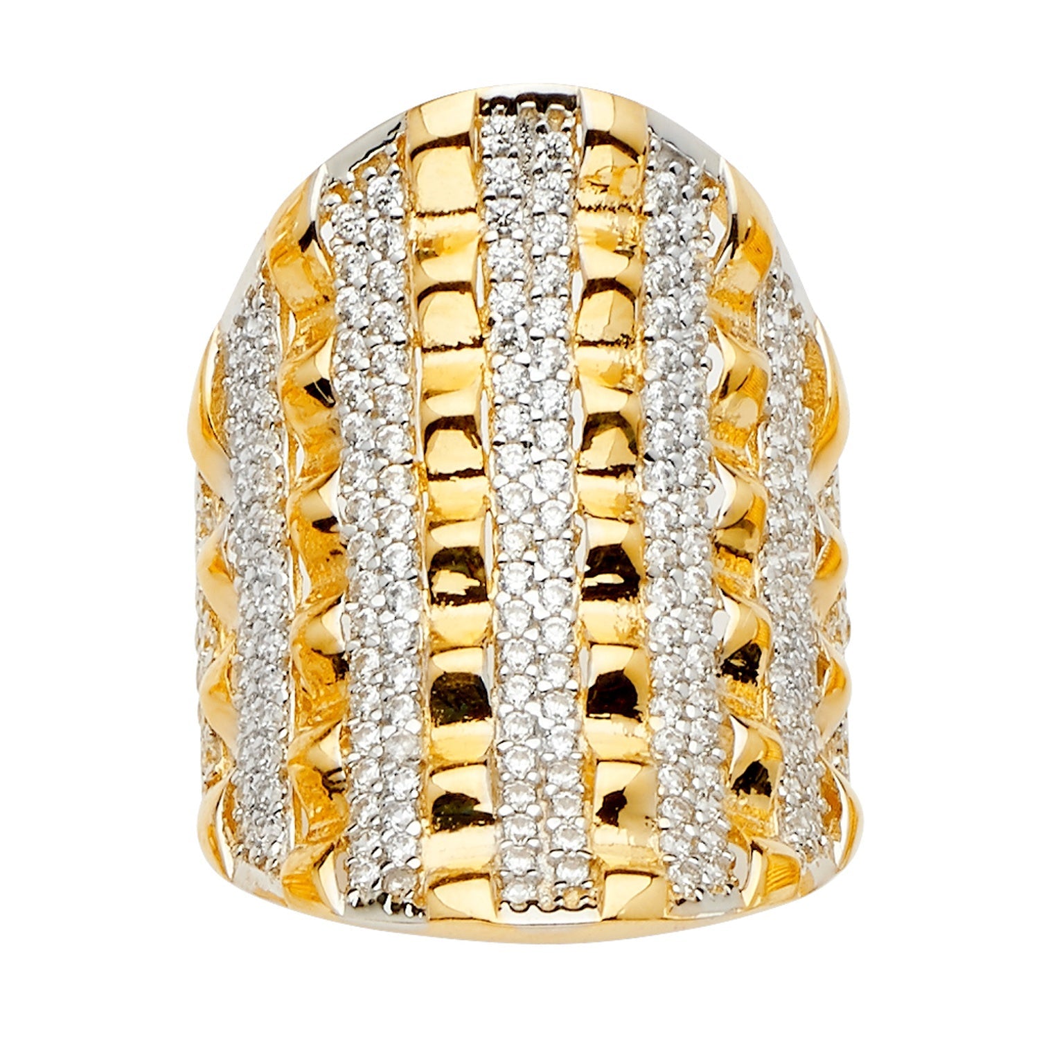 14K 2T FANCY CZ RING