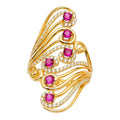 14KY Multi Line MP CZ Ring