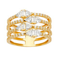 14KY 5Lines CZ Ring