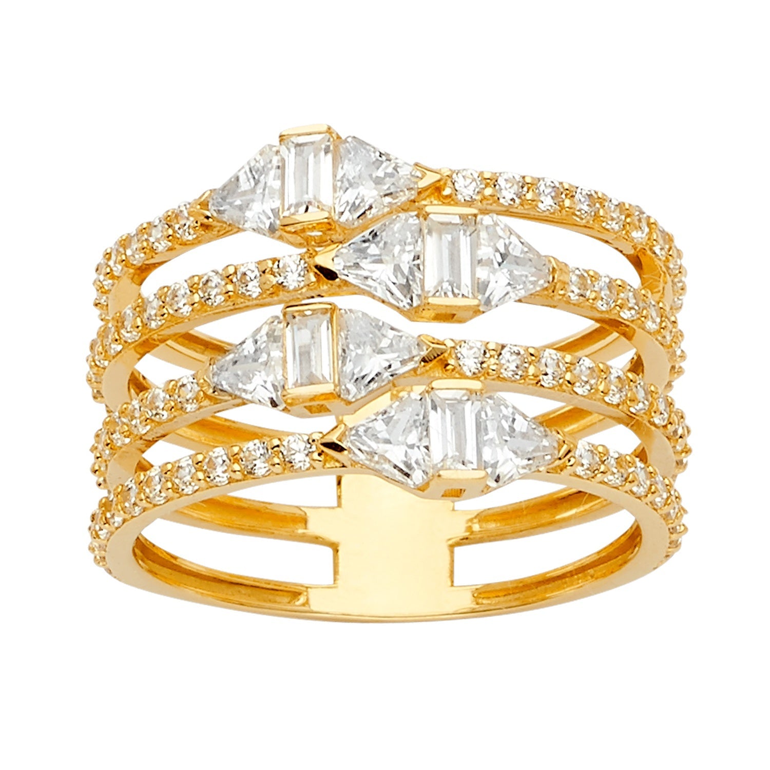 14KY 5Lines CZ Ring