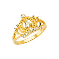 14K 2T CZ Crown Baby Ring
