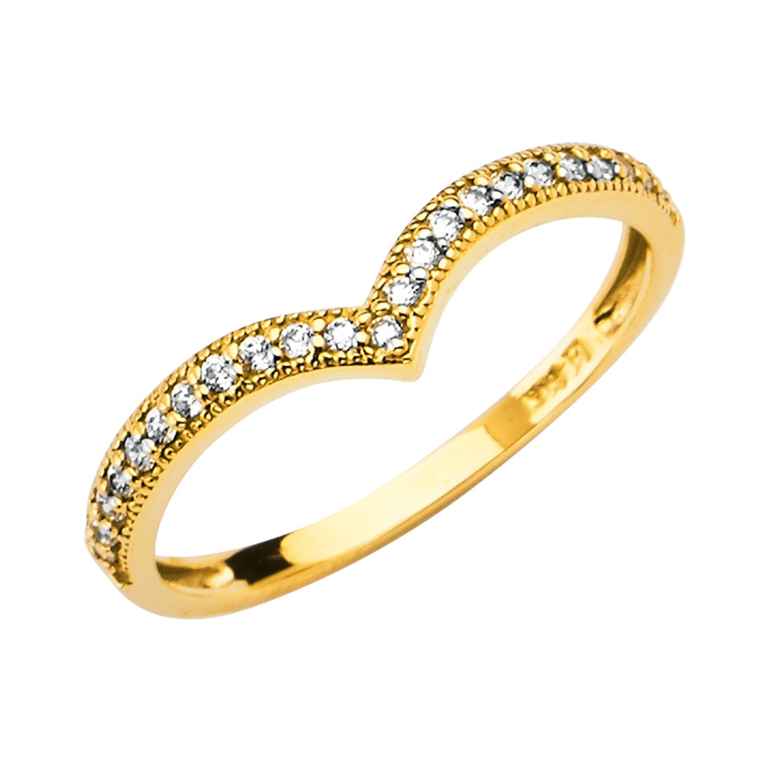 14KY V-Shape CZ Band